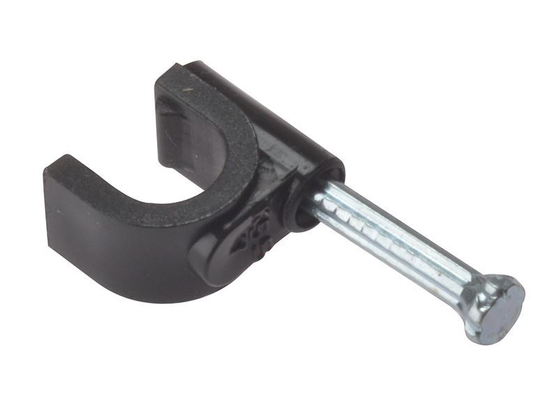 ForgeFix - Cable Clip Round Coax Black 6-7mm Box 100