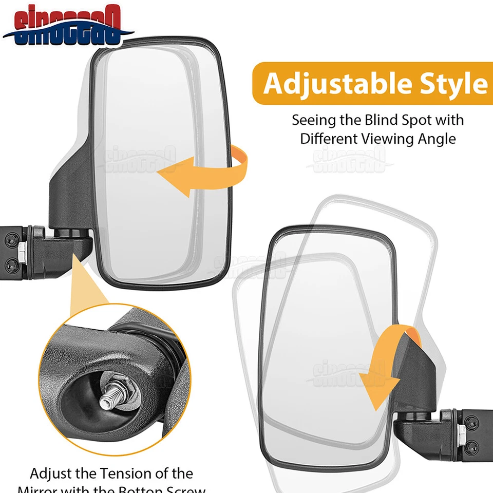 2x Side Folding Rear View Mirrors For Can-Am Defender HD8 HD10 HD5 Max 2016-25 - Image 3 of 4