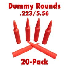 .223/5.56 Dummy/Snap Cap/Training Rounds RED 20 Pack 100% Solid