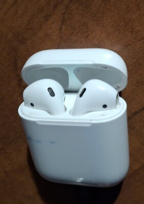 Apple Air Pods 1st or 2nd Gen With  Case & Extra Long Charging Cable