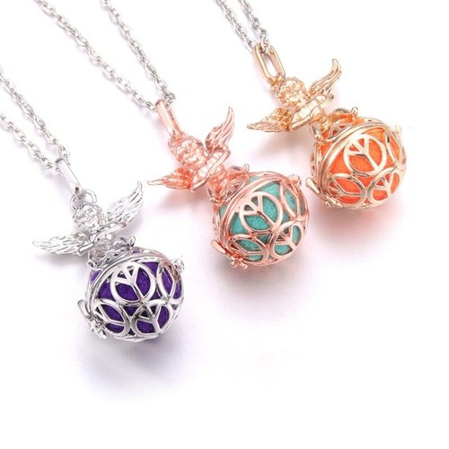 Collana Chiama Angeli Ciondolo Aroma Terapia Gravidanza Sonaglio Donna Saccheto - Foto 5 di 19