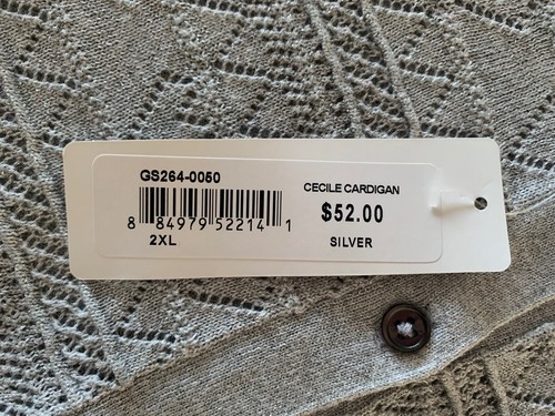 Peek Girls Silver Pointelle Cardigan Retails $52 - Picture 3 of 4