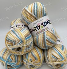 James C Brett Party Time Stripes Knitting Crochet Yarn Wool - 5x100g Balls PTS02