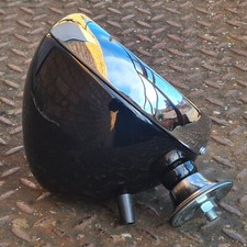 5.3/4" Freestanding Spotlamp Bowl – Chrome on Black – NOS Made in UK.