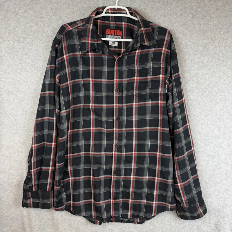 burton dryride plaid flannel long sleeve shirt