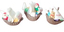 ??????VTG Hallmark Merry Miniatures 1992 Ship Set Nina,Pinta & Santa Maria! BT36