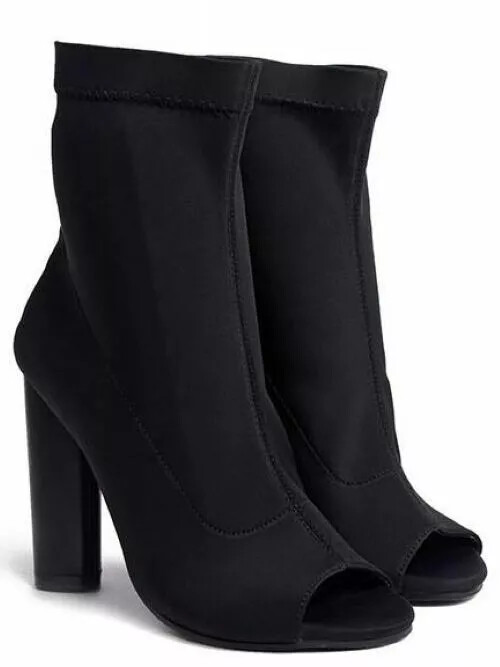 Botas Calado Verano Negro Piel Sintético 11CM Cómodo 9414