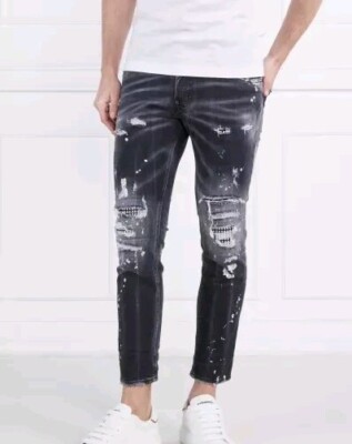 DSQUARED2 Skater Jeans W32 L31 Made In Italy Black Wash Western