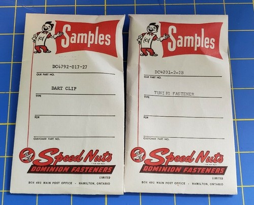 Vintage Dominion Fasteners Speed Nuts Numerous Sealed Sample Envelopes in Box - Picture 5 of 10