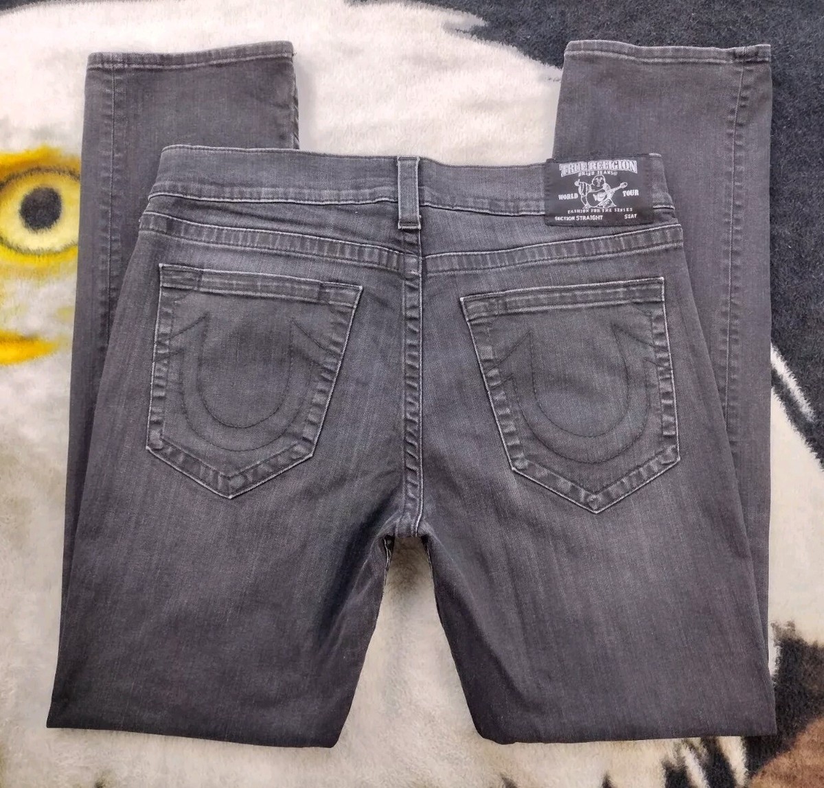 TRUE RELIGION Jeans Straight No Flap SN Body Rinse Black Size