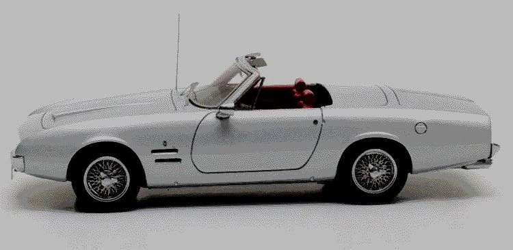 wonderful resin-modelcar 1/43 Ghia 450SS Convertible 1966 - silver metallic - Image 2 of 2