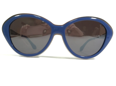 Morgenthal Frederics Sunglasses 259 HEIDI Blue Silver Round Frames Purple Lenses Morgenthal Frederics Sunglasses 259 HEIDI Blue Silver Round  main image 3