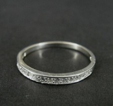 Ring Silver Cubic Zirconia Stones Channel Set Dainty Band Sterling 925 Size 6.75