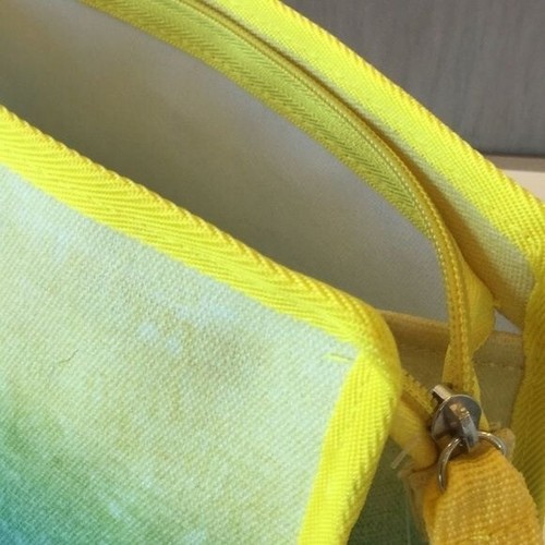 Barneys New York bag 10x7 yellow blue green colors toiletry makeup travel - Picture 4 of 4