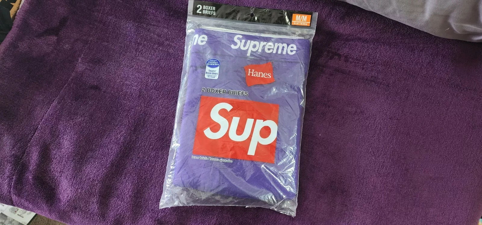 Boxer violet Supreme®/Hanes® SS21 MOYEN (paquet de 2) (neuf   DS)