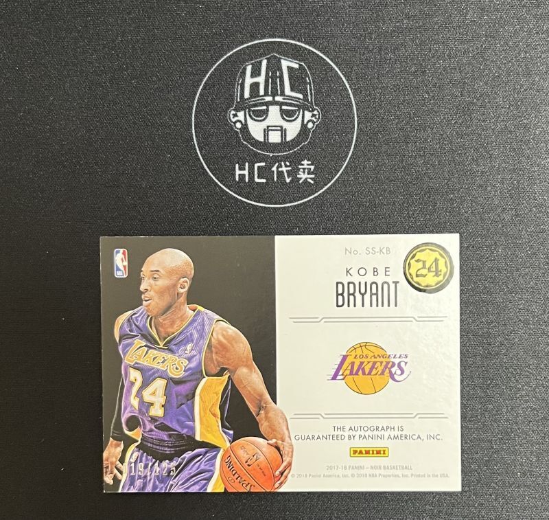 2017-18 Panini Noir Kobe Bryant Spotlight Auto 019/125 No.SS 2017-18 Panini Noir Kobe Bryant Spotlight Auto 019/125 No.SS