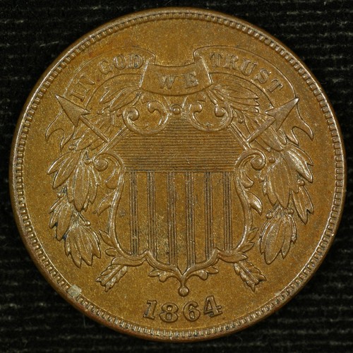 Two Cent Piece. 1864 Uncirculated. Lot # 9049-121-001