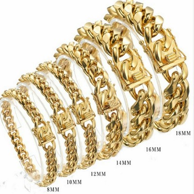 8-18mm Cool Mens Miami Cuban Link Chain 