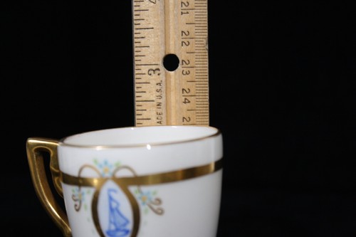 ANTIQUE LENOX BELLEEK M. HARDAKER SET OF 8 DEMI / DEMITASSE CUP & SAUCER SETS - Picture 7 of 9
