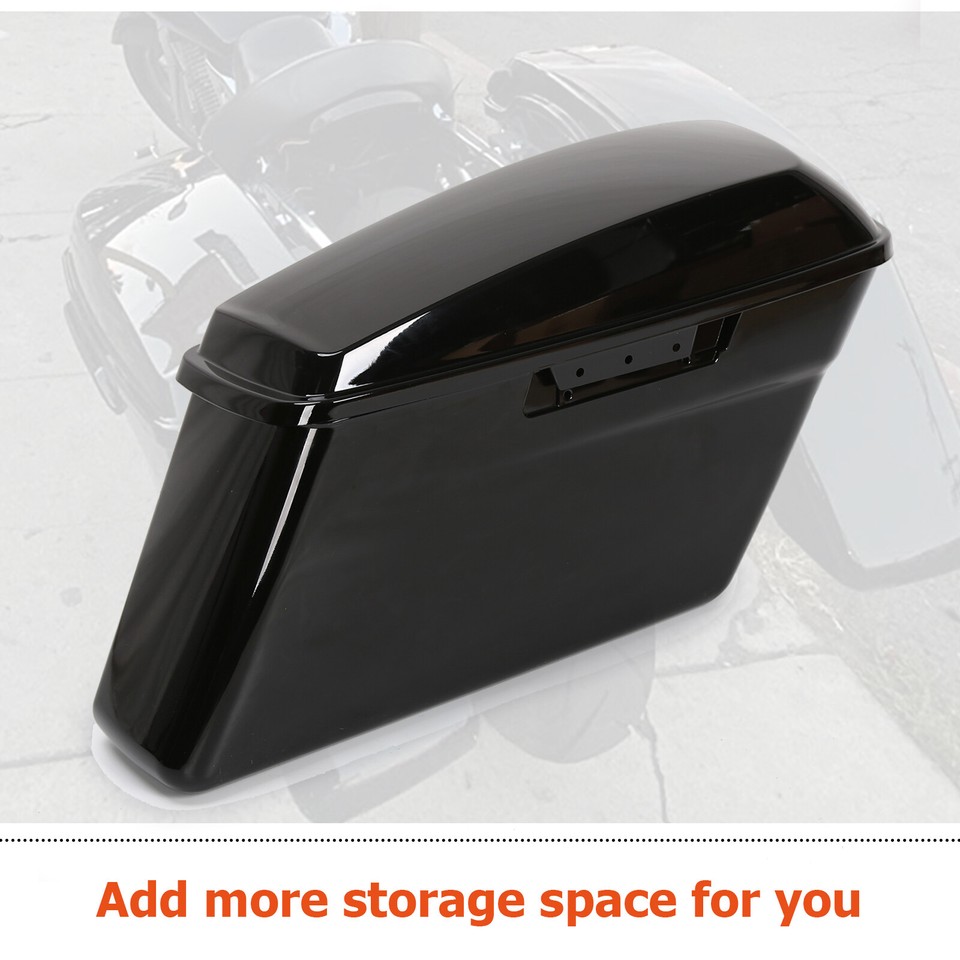 Motorcycle Saddlebags Vivid Black Hard Saddle Bags+Speaker Lid+