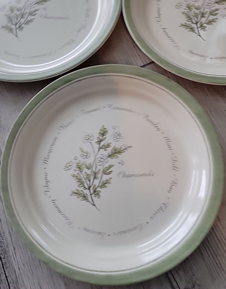 CORELLE 3 Piece Thymeless Herbs Chamomile Salad Lunch Plate Set eBay