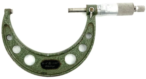 Mitutoyo 103-218 Outside Micrometer, Inch, Friction Thimble, 3-4" .0001” Range