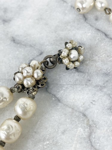 Vintage MIRIAM HASKELL 2 Strand Baroque Pearl Necklace 1950s Classic Double - Picture 4 of 12