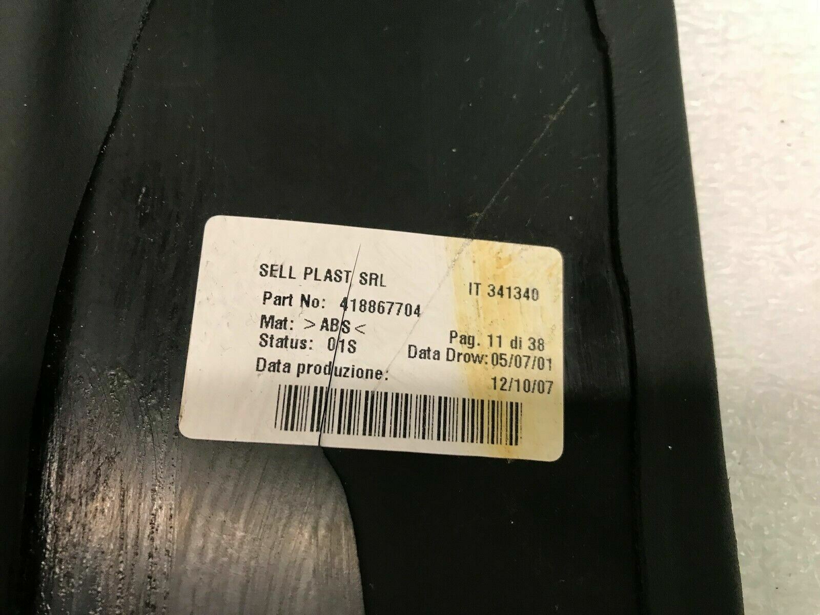 LAMBORGHINI MURCIELAGO INTERIOR PASSENGER RIGHT SIDE PANEL TRIM OEM 418867704