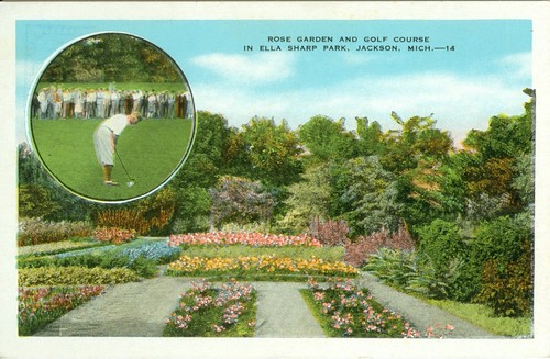 Jackson MI The Rose Garden And Golf Course In Ella Sharp Park EBay