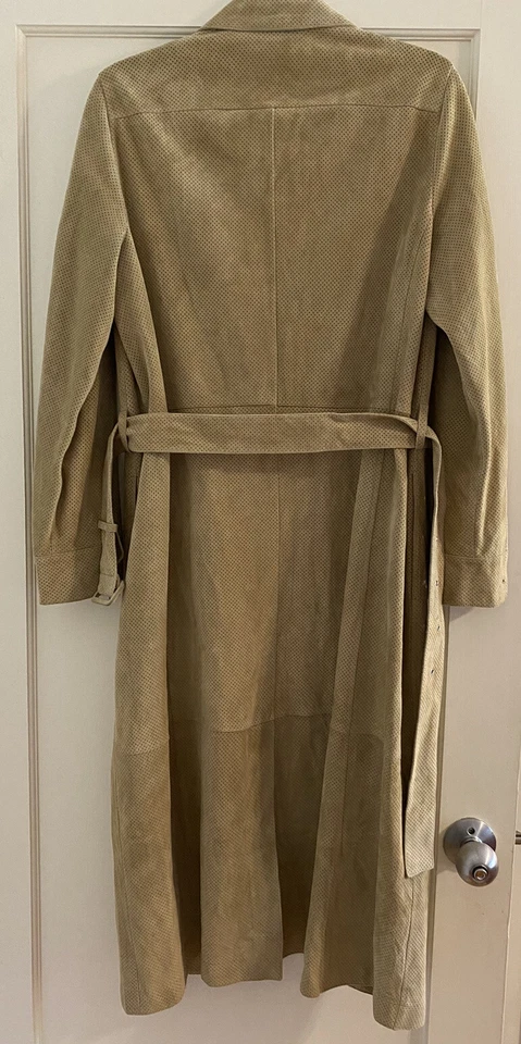 РЯД $5950 Zoe перфорированная овчина замши Тренч размер 4 маленький Olsen близнецы - Изображение 4 из 4