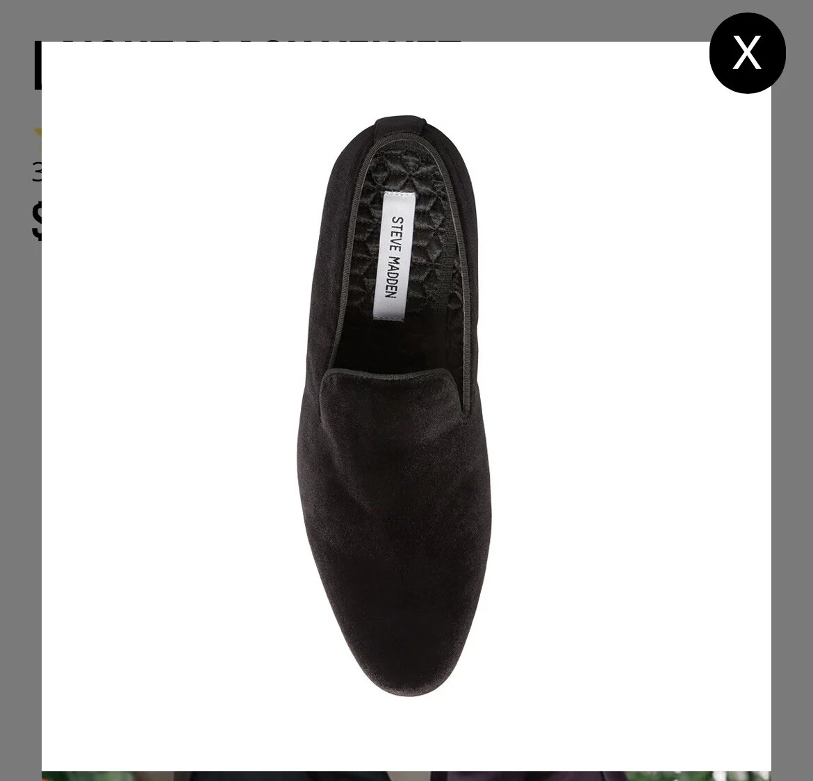 Steve Madden Men's Black Velvet Slip On Loafers Shoes Satin Lining Size 8