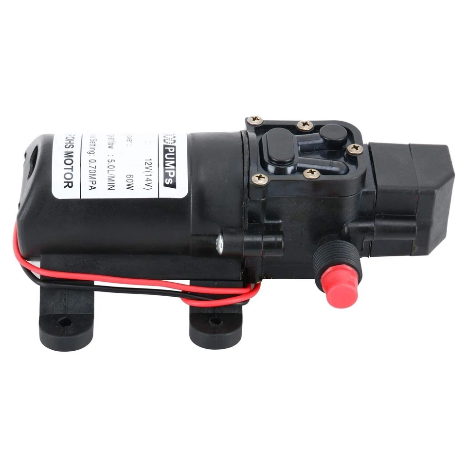 12V 1.3 GPM Water Pump 102PSI Self Priming Diaphragm RV Booster Sprayer Pump 60W Foto 4 de 4