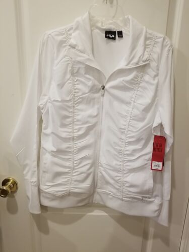 Fila Sports Shirred Performance Jacket Bright White Size Large