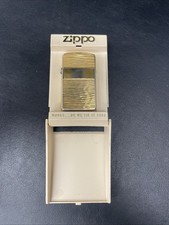 Vintage Zippo Gold Tone Collectible Lighter, #3000 Horiz Bark, Made in USA