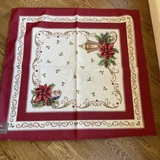 Hesta Made In italy Handmade WOVEN TABLECLOTH/TAPESTRY 39x39? Bird Christmas NEW