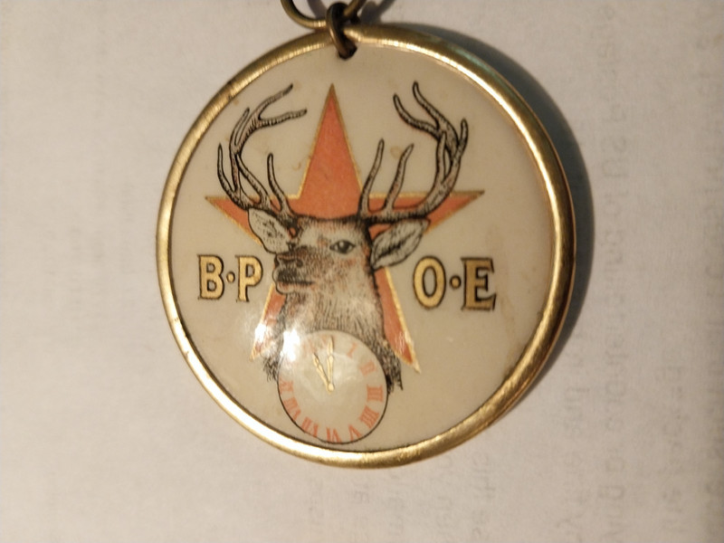 BPOE  enameled pin with ribbon 8/18/1915 White Plains,  Yonkers NY outing