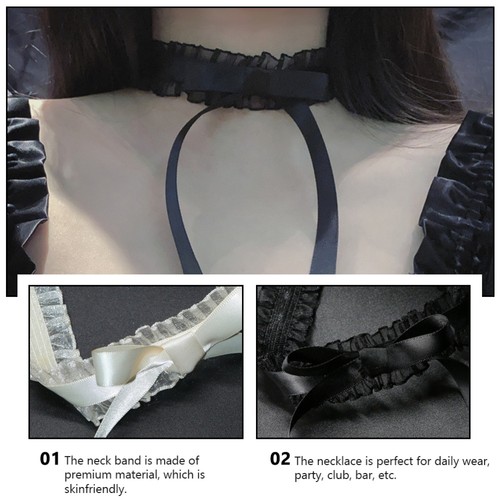 2 Pcs Retro Choker Women's Miss Bowknot Band Decor - Picture 12 of 12