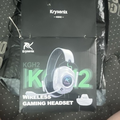 Krysenix KGH2 Wireless Bluetooth Over-Ear Gaming Headset Boom Mic Black/Green