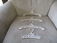 Vintage Plastic Baby Clothes Hangers Bambi Deer White lot of 4 Detailed
