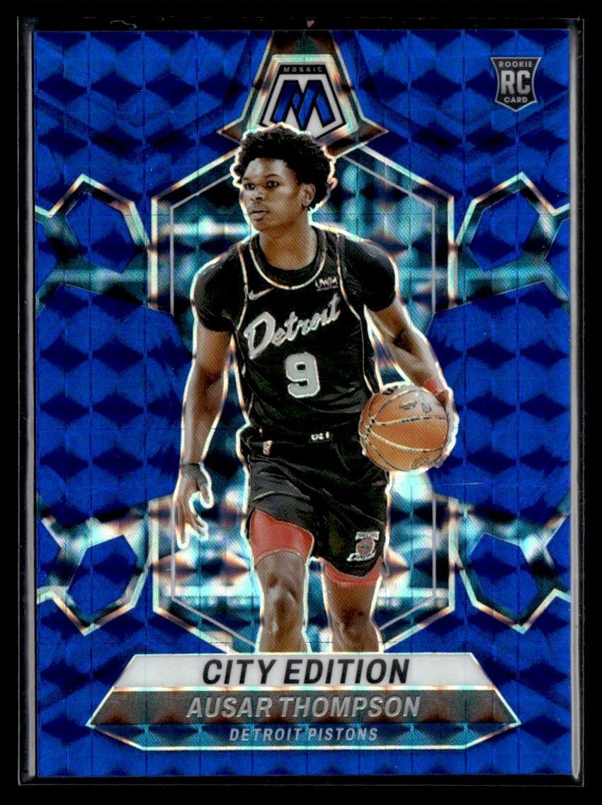 2023-24 Panini Mosaic Blue Ausar Thompson Rookie 198/199 Pistons #290