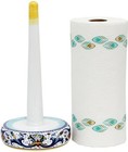 Paper Towel Holder RICCO Deruta Majolica Yellow Gold Royal Blue Emerald Green