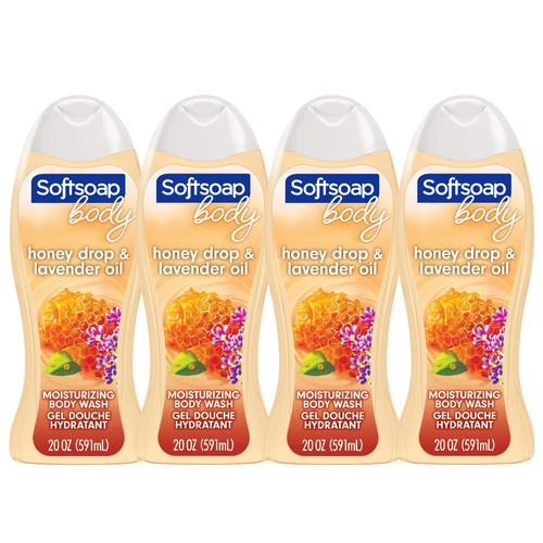 4er Pack Softsoap Lavendel & Honig Creme Feuchtigkeitsspendendes Duschgel, 20 Oz.