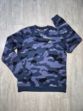 Nike Men  s Blue Camo Crewneck Sweatshirt