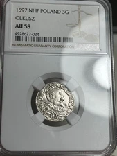 1597 Poland: Olkusz 3 Grosze (Trojak) - NGC AU58