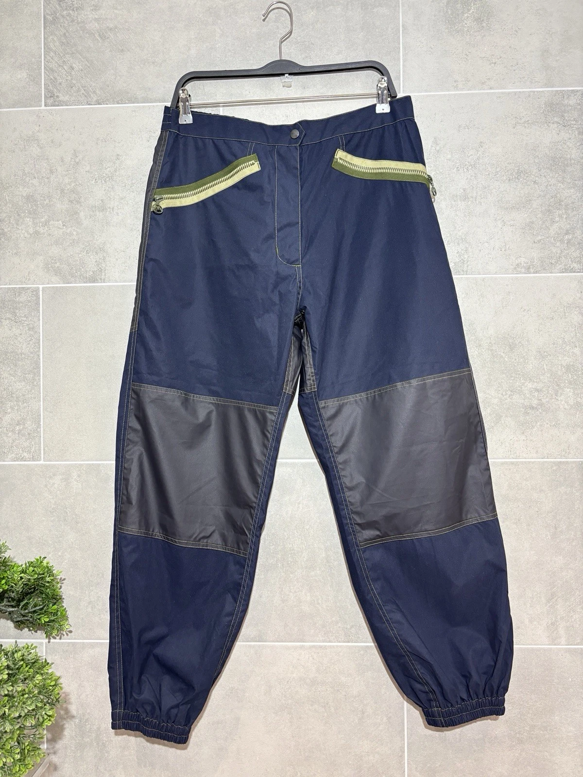Maharishi Women’s UK10 Navy Green Rain Performance Trousers Cargos Joggers