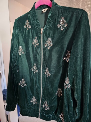 River ISLAND Velvet Embellished Jacket Size M - Picture 9 of 9
