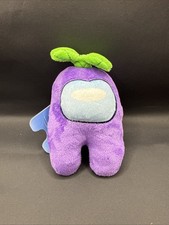 Among Us Small 13cm Plush Toy Purple With Plant NEW UK Seller