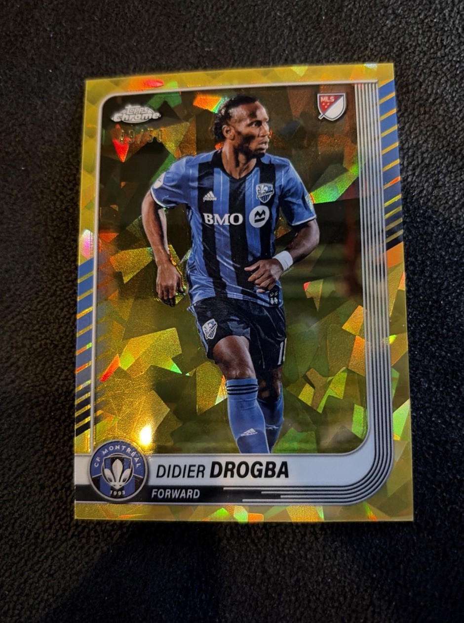 2025 Topps Chrome SAPPHIRE Didier Drogba SP Gold Refractor Montreal FC /50