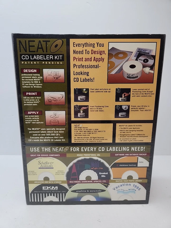 Vintage NEAT NEATO CD Labeler Kit Software Mac/PC & Case Inserts Near Mint 1996 - Image 2 of 4