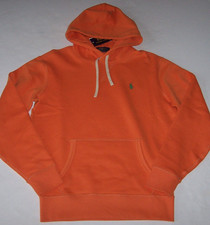 NWT Polo Ralph Lauren MAY ORANGE Classic Fleece Hoodie Men's S GREEN PONY